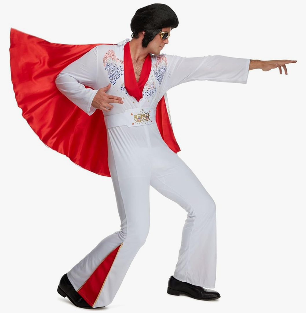 Morph Vegas Rockstar Adult Disco Jumpsuit Costume - Men's 50s & 70s Halloween Costume, L