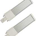 E-Simpo L135mm/5.3" 2-Pack 4W G23 PL-S 7W Plug in Recessed PL Bulb 2-Pin Horizontal Retrofit CFL PLS-7W Replacement 110V 220V 180 View Angle Ceiling Lamp (Daylight 6000-6500k)