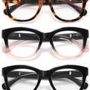 kunchu Reading Glasses for Women - Oprah Blue Light Reading Glasses with Spring Hinge, Anti-Glare/Eyestrain Computer Readers +1.50