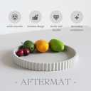 Decorative Tray for Coffee Table, Living Room, Side Table, 11" Gray Round Concrete Home Decor Serving Trays for Accent Table, Console Table