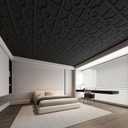 WOWSTAR 12-Pack 24"x24" Drop Ceiling Tiles, Waterproof Ceiling Panels, Only Fit into the Grid, Black