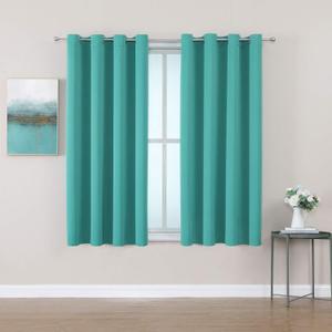 ChrisDowa Grommet Room Darkening Curtains for Bedroom and Living Room - 2 Panels Set Thermal Insulated Blackout Curtains (Teal, 52W x 54L)