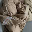 SNOWMAN Premium Down Comforter Queen Size, Luxurious All Season Duvet Insert with Cotton Blended Fabric, 3D Baffle Box Design Hotel Bedding Comforter (Khaki, 90"x90")