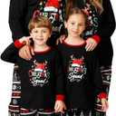 Family Christmas Pajamas Matching Sets for Adult, Matching Christmas Pajamas 2 Piece Outfit Christmas Pjs Kids 6-8T