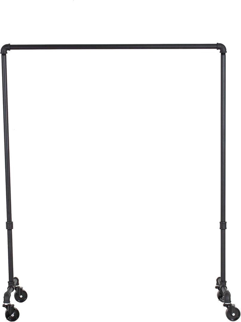 William Roberts Vintage Industrial Heavy Duty Hanging Rod Garment Rolling Closet Organizer Rack (48 in., Wheels)