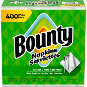 Bounty Paper Napkins, White, 400 Count