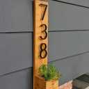 House Address Numbers - 5 Inch Floating House Numbers With Nail Kit And Instructions Easy To Install, High Gloss Black Number 7