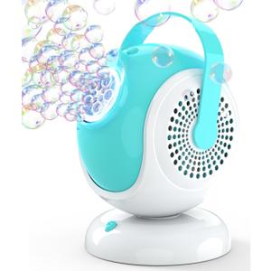 Bubble Machine - Automatic Bubbles Blower for Kids, Toddlers - 360 Oscillation & 75 Adjustment, Bubble Toys with LED Light - Gifts for Boys, Girls, Easter, Outdoor, Birthday, Party Use (Green)