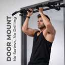 HANZO Doorway Pull Up Bar Set with Suspension Straps – Multi-Grip Chin Up Bar for Home Gym – No Screws, Strength Training Workout Bar, Door Gym Pullup Bar