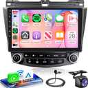 2G+64G Car Radio for Honda Accord 2003-2007, Rimoody Android 13 Car Stereo with Carplay Android Auto 10.1'' Touchscreen GPS WiFi Mirror Link Bluetooth FM/RDS HiFi SWC Backup Camera Microphone