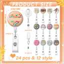 Geyoga 24 Pcs National Speech Language Pathologist (SLP) Day Badge Holder Bulk Retractable Badge Reels Cards Holder with Clip Gift for Graduation SLP Student Professionals Coworker Gifts