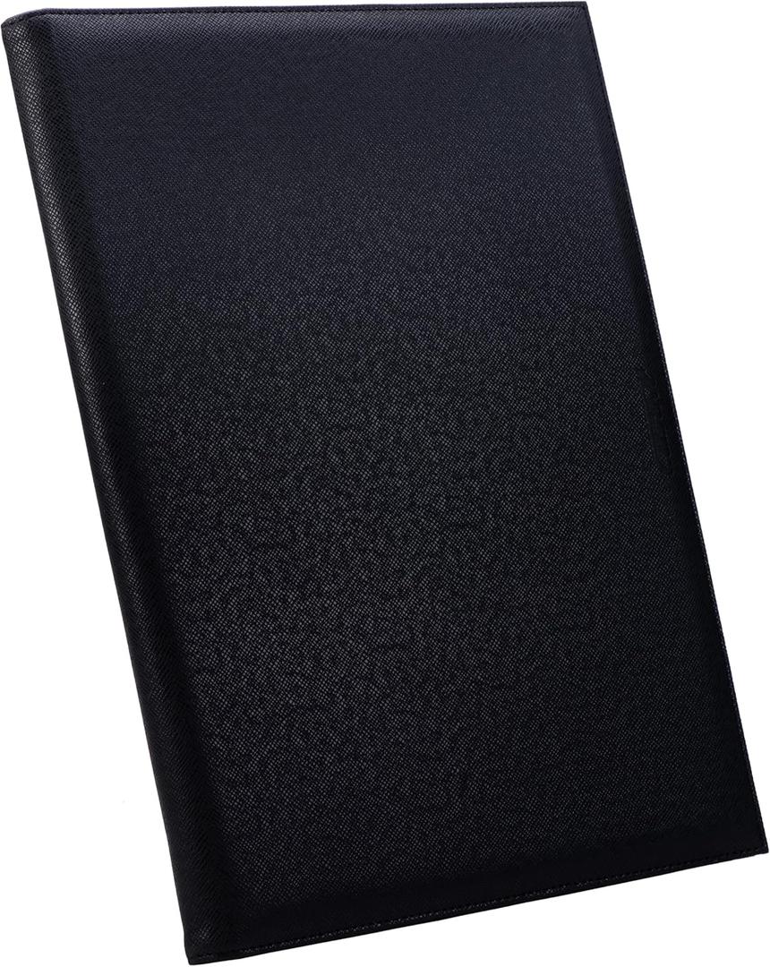 Case-it Folio Padded Laptop Sleeve | Faux Leather | Holds Up to 15 Inch Laptop | Microfiber Lined Gusseted Pocket | Internal Elastic Pocket | Laptop Protector | LAP-101-LL Black