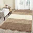 Kitinjoy Indoor Outdoor Door Mat, 59x36 Non-Slip Absorbent Dirt Trapper, Low-Profile Washable Inside Entrance Front Floor Mat, Sturdy Soft Entry Doormats for Entryway, Khaki