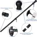 Upgraded 6 FT Tangle Free Flag Pole - Thickened Stainless Steel, for Residential, House, RV, Truck, Boat, Yard (1 Pack, Black, Without Bracket and Flag)