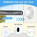 Tension Curtain Rod Extra Long White Shower Curtain Rods No Drilling Outdoor Tension Rod 31-168 inch Shower Rod Adjustable Spring Tension Rods Heavy Duty for Bathroom Patio Window Rust Proof