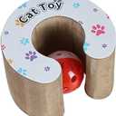 Magic Organ Cat Scratch Board Cat Toy with Bell Cat Grinding Claw Cat Climbing Frame Cat Scratch Toy Cat Scratcher Lounge Bed (White)