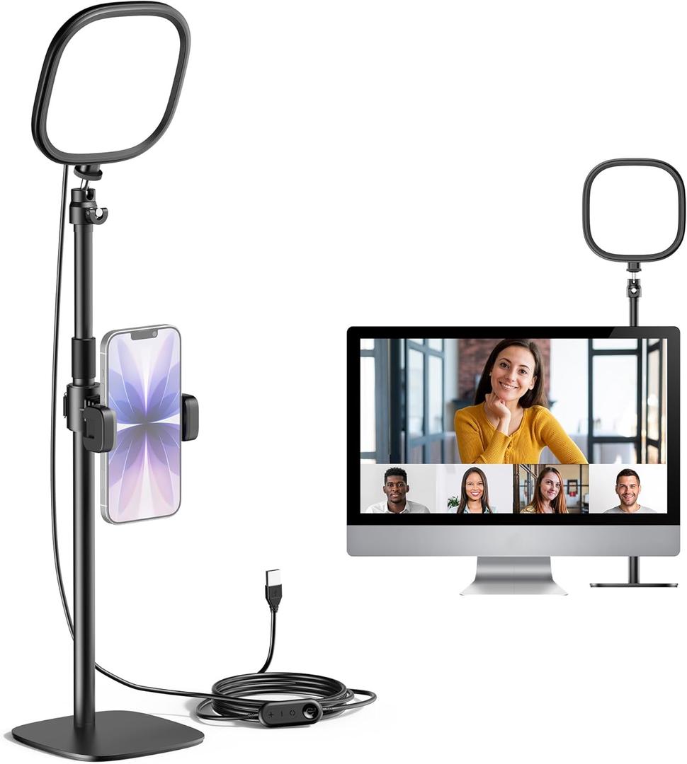InnoGear Zoom Lighting for Computer, 50 Light Modes Video Conference Lighting with Phone Holder Cell Phone Selfie Lights Desk Webcam Ring Light with Stand for Camera Video Recording Podcast Streaming