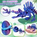 Kyerivs 4PCS 3D Printed Dinosaur Easter Egg, Cool 3D Printer Dinosaur Fidget Toys for Kids, Animals Fidget Dinosaur Eggs, Prefilled Easter Eggs Basket Stuffers Toys for Kids Boys Teen