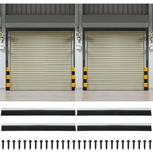 DoubleFill 3" Roll up Garage Brush Seal for Top, 16ft Long Heavy Duty Seal Nylon Brush with Aluminum Track for 2 Garage Doors up to 8' No-Drill 45deg Holder for Commercial, Corrugated, Sliding Barn