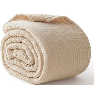 Simple&Opulence 100% Natural Linen Throw Blanket with Tassle,Decorative Boho Double Flax Blanket for Couch Sofa Bed 200"×90'', Linen