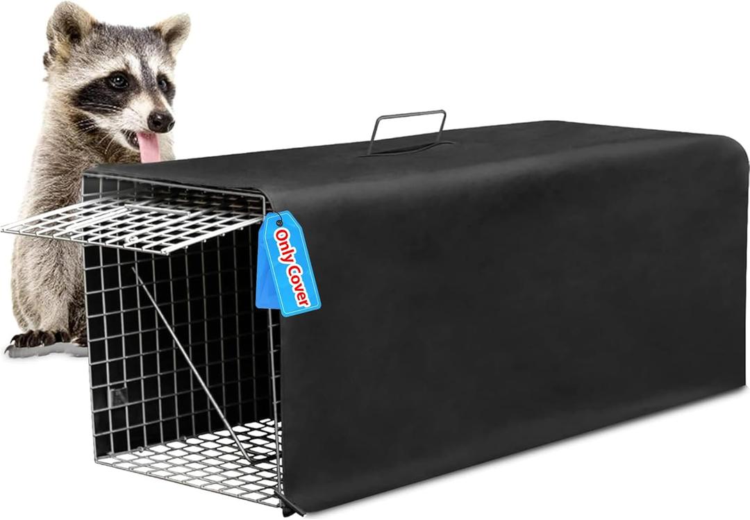 Live Animal Trap Cage Cover, Cat Trap for Stray Cats 32 Inch Folding Skunk Trap with Real Door for Raccoons, Opossums, Groundhogs, Skunks, Feral Cats, Squirrels (Only Cover)