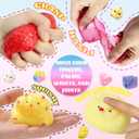 15Pcs Taba Squishies Kit, Squishies Fidget Toys, Including Strawberry, Cat Paw, Hamster Toy, Stress Relief Toys Party Favors for Kids 4-8 8-12, Sensory Toys Birthday Easter Gifts