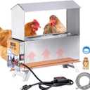 Heated Waterer for Chickens 2 Gallon Heated Chicken Waterer for Winter Chicken Water Heater with Adjustable Leg Anti-Freeze Poultry Duck Drinker Water Dispenser Heater Chicken Coop Accessories