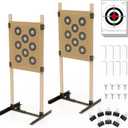 KNINE OUTDOORS Shooting Target Stand for Outdoors, Durable Paper Target Holder with Stable Adjustable Base for Paper Shooting Targets Cardboard Silhouette, H Shape, USPSA/IPSC, IDPA Practice, 2 Pack, 16" x 12"
