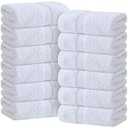 Wealuxe White Hand Towels for Bathroom [12 Pack] Cotton Hand Towel Bulk for Gym, Kitchen and Spa, 16x27 Inches Soft Highly Absorbent Quick Dry Terry Salon Towels