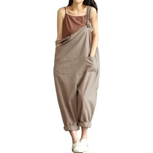 Lncropo Women's Plus Size Overalls Wide Leg Loose Baggy Jumpsuit Rompers S