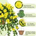 Waipfaru Artificial Hanging Plants Outdoors, Fake Hanging Flowers with Basket, Faux Vine Bougainvillea for Urn Fillers Front Porch Patio Outside Summer Decor (Yellow)
