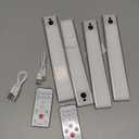 EZVALO 5 Pack Under Cabinet Lighting, 2400mAh Motion Sensor Light, LED Closet Lights Wireless, 6500K Dimmable, Timer, Magnetic, with Remote Control for Kitchen, Closet, Stair