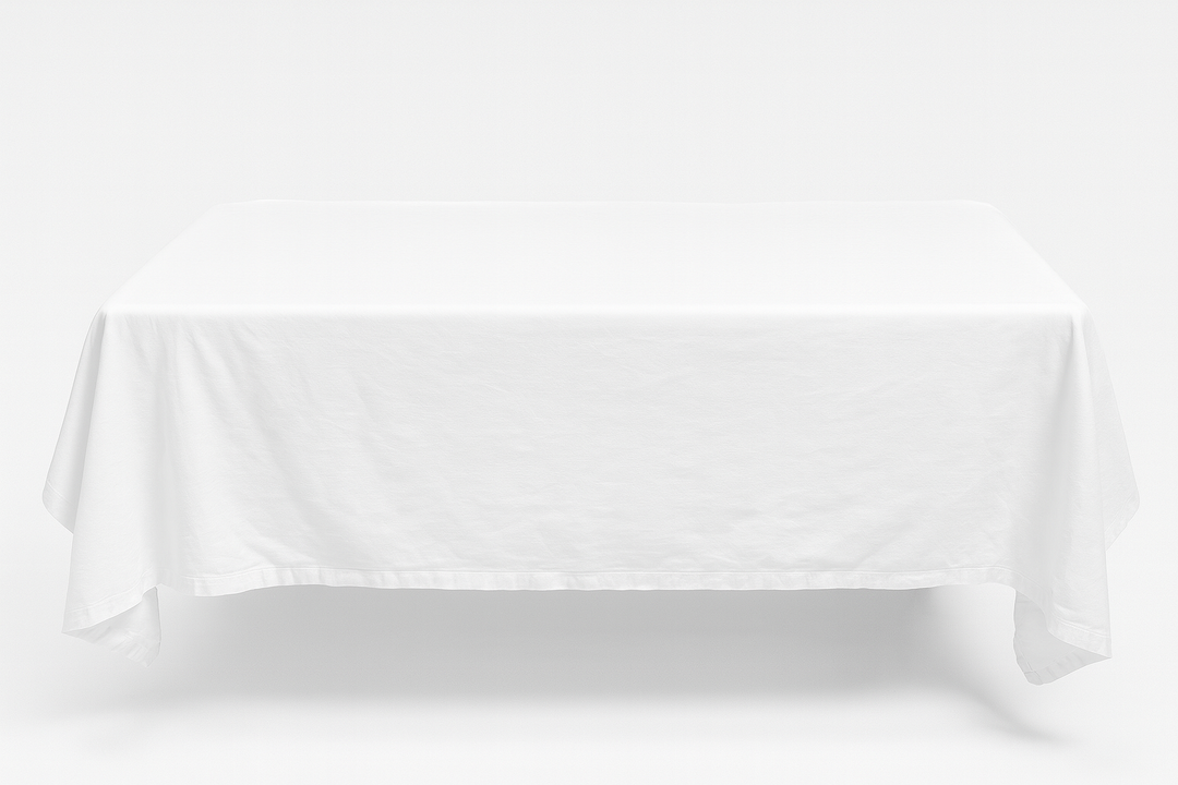 White Cover Stand – 42x86 Inches, Rectangular Table Cover, Durable and Reusable, Perfect for Events, Parties, Exhibitions, and Displays