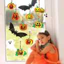 Winlyn 27 Sets Halloween Pumpkin Suncatchers Ornaments Decorations DIY Window Paint Art Suncatchers Craft Kits Jack-O'-Lantern Sun Catchers for Kids Classroom Activities Fall Halloween Art Project