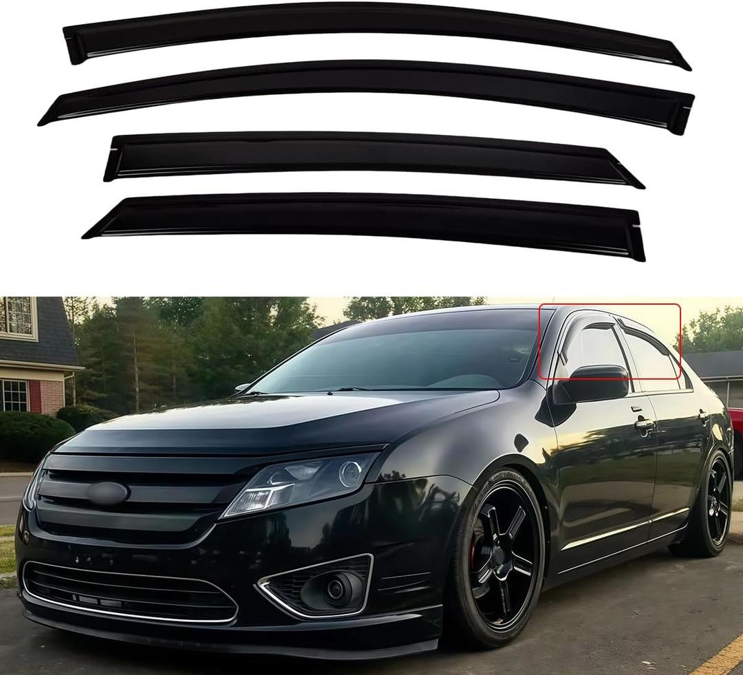 Window Visors for 2013-2020 Ford FusionRain Guards Sun Shields Window DeflectorTape-On Style, 4 PCS