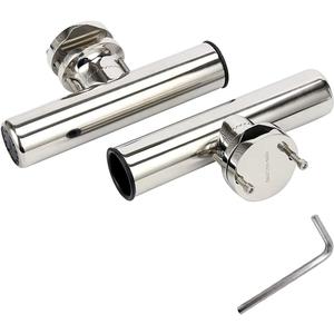 Amarine Made (2x) Stainless Rail Mount Clamp on Fishing Rod Holder for Rails 1-1/4" to 2"
