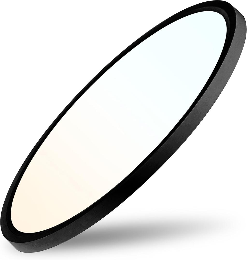 20 Inch 4200LM Large LED Flush Mount Ceiling Light Flixtures - 42W Dimmable & 3000K/4000K/6000K Adjustable, Ultra-Thin Flat Ceiling Fixtures for Living Room,Bedroom, Apartment,Office, Black (19.7inch, Pack of 1)
