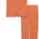 Amazon Essentials Womens Cotton Modal Maternity and Nursing Sleepwear Pajama Set (X-Small, Terracotta)