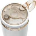 KISSKIND Iced Coffee Tumbler with Hidden Straw, 24 oz Reusable Iced Coffee Cup, Ceramic Lined Travel Mug Fits in Bags and Car Cupholders, 100% Leakproof Cold Brew Cup, No Spill, Clean Brew