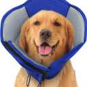 Dog Cone - Soft Cone for Dogs to Stop Licking, Pet E-Collar Alternative After Surgery, Adjustable Pet Recovery Collar for Wound Healing, Blue Large