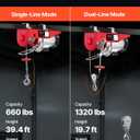 VEVOR 1320lbs Wireless Electric Hoist, 1150W 110V Electric Steel Wire Winch with Wireless Remote Control, 40ft Single Cable Lifting Height & Motor, for Garage Warehouse Factory