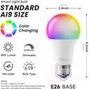 TREATLIFE Smart Light Bulbs 4 Pack, UL Certified 2.4GHz Color Changing Light Bulb, Works with Alexa Google Home, A19 E26 Dimmable LED Light Bulb 9W 800 Lumen for Party Decoration, Smart Home Lighting
