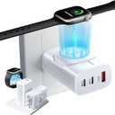 4 in 1 Charger 40W for iPhone iWatch and Airpods Fast Charging, Portable Travel Multi Chargers for Apple Devices, Dual Usb Wall Charger Block, Phone And Watch Charger Station for iPhone, White