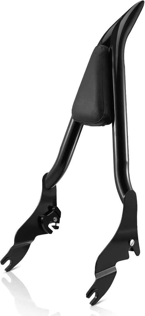Sissy Bar For Harley Touring 28" Detachable Rear Passenger Backrest Quick Release Compatible With Road King Road Glide Street Glide Electra Glide Road King 2009-2025 (Black-One Pice Fit '09-Up)