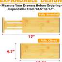 SpaceAid Bamboo Dresser Drawer Dividers 6 Pack, 4.65 High Adjustable 12.5-17 Drawer Organizers, Expandable Organization for Clothing, Clothes, Dressers, Natural