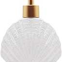 Shell-Shaped Soap Dispenser White Ceramic Lotion Bottle with Golden Matte Pump Home Décor for Bathroom Kitchen No Lid