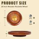 Extguds 20 Inch Professional Wooden Roulette Wheel, Large Size Solid Wood Casino Roulette Wheels for Adults,with 4 Roulette Balls,Perfect for Home Game Night and Entertainment Party