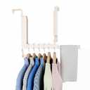 Over The Door Drying Rack, Foldable Portable Over The Door Hooks Hanger with Towel Racks for Coat Clothes Laundry Bathroom Bedroom Travel Hangers (Milky White, 1 Pack)