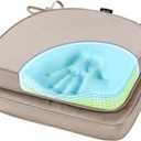 SUNROX Gel Memory Foam Chair Cushions, FadeShield Water-, Stain-Resistant Durable Reversible Seat Cushion Pads with Ties for Indoor/Outdoor Kitchen Dining Office, 19"x19", Set of 2, Husk Birch