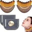 Lymphatic Drainage Massager Face Brush, Lymphatic Contour Face Brush to Sculpt Jawline & Reduce Puffiness Double Chin Reducer, Improves Skin Glow & Absorption, Ergonomic Precise Fit, 2 Pack